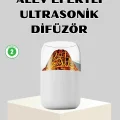 BUĞZ Ultrasonik Alev Efektli Aromaterapi Difüzörü USB Şarjlı ve Otomatik Kapanma Özellikli