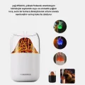 BUĞZ Ultrasonik Alev Efektli Aromaterapi Difüzörü USB Şarjlı ve Otomatik Kapanma Özellikli
