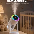BUĞZ Ultrasonik Hava Nemlendirici Renkli Işık ve Manuel Püskürtme Ayarı Yeni Nesil