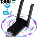BUĞZ USB 3.0 Bağlantılı Çift Antenli Kablosuz AC Wi-Fi Adaptörü ile Hızlı Ağ Bağlantısı