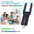 BUĞZ USB 3.0 Bağlantılı Çift Antenli Kablosuz AC Wi-Fi Adaptörü ile Hızlı Ağ Bağlantısı