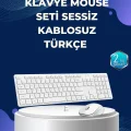  USB Alıcılı Kablosuz Klavye Mouse - Geniş Uyumluluk, Sessiz Tuşlar