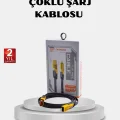 BUĞZ USB-C USB-A 4’ü 1 Arada Örgülü Kablo 65W Hızlı Şarj Metal Uç Dayanıklı