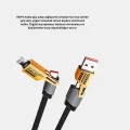 BUĞZ USB-C USB-A 4’ü 1 Arada Örgülü Kablo 65W Hızlı Şarj Metal Uç Dayanıklı