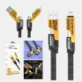 BUĞZ USB-C USB-A 4’ü 1 Arada Örgülü Kablo 65W Hızlı Şarj Metal Uç Dayanıklı