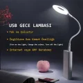 BUĞZ USB Girişli Sesli Komut Özellikli Akıllı LED Lamba Esnek Bükülebilir Masa ve Gece Lambası