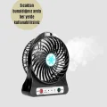  USB Girişli Taşınabilir Masaüstü Mini Fan – 3 Kademeli Hız, Şarjlı, Işıklı, Sessiz Çalışma