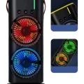 BUĞZ USB Şarjlı Çift Başlıklı Buharlı Masaüstü Fan Sessiz Serinletici Işıklı Fan - BUĞZ
