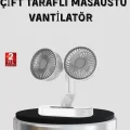 BUĞZ USB Şarjlı Çift Kafalı Vantilatör – 720° Döner Başlık ve Sessiz Çalışma Özelliği