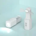 BUĞZ USB Şarjlı Fenerli Mini El Fanı 1200 mAh Taşınabilir Çanta Kamp ve Ofis Vantilatörü