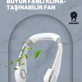  USB Şarjlı Giyilebilir Fan | 5 Kademeli Rüzgar Hızı, Sessiz Turbo Soğutma, 360° Hava Sirkülasyonu
