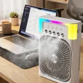 BUĞZ USB Şarjlı Masaüstü Soğutucu Fan Su Püskürtmeli Renkli Işıklı