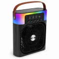 BUĞZ USB Şarjlı Masaüstü Sprey Fan Taşınabilir Serinletici RGB Işıklı Mini Klima - BUĞZ