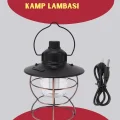  USB Şarjlı Retro LED Kamp Feneri – 4 Işık Modu, Su Geçirmez, Taşınabilir