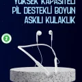 BUĞZ USB Şarjlı Uzun Ömürlü Boyun Askılı Bluetooth Kulaklık