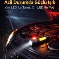 BUĞZ USB Şarjlı Zoomlu Mini El Feneri Q5 Güçlü Işık Yan COB LED SOS Mod Kutulu Acil Durum Işığı