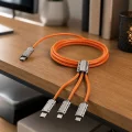BUĞZ USB Type-C, Lightning ve Micro USB Uyumlu 3ü 1 Arada Hızlı Şarj Kablosu - BUĞZ