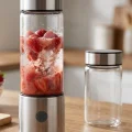 BUĞZ USB Type C Şarjlı Cam Blender 6 Bıçaklı Smoothie ve Shake Blender