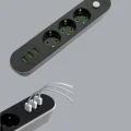 USB Yuvalı Anahtarlı Üçlü Priz 2 Metre Kablolu