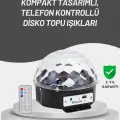  Uzaktan Kumandalı RGB LED Disko Topu Bluetooth Hoparlörlü