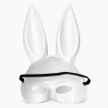BUĞZ Uzun Kulaklı Beyaz Lüks Tavşan Maskesi
