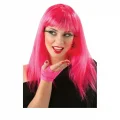 BUĞZ Uzun Pembe Renk Parti Peruğu