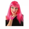 BUĞZ Uzun Pembe Renk Parti Peruğu