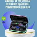  Uzun Pil Ömürlü E10 Powerbank Bluetooth Kulaklık LED Gösterge