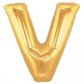 BUĞZ V Harf Folyo Balon Altın Renk 40 inç