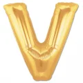 BUĞZ V Harf Folyo Balon Altın Renk  40 İnç