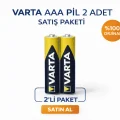 BUĞZ Varta AAA İnce Kalem Pil 1.5V Super Heavy Duty R03 Çinko Karbon 2li 1 Paket