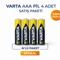 BUĞZ Varta AAA İnce Kalem Pil 1.5V Super Heavy Duty R03 Çinko Karbon 2li 2 Paket
