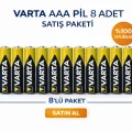 BUĞZ Varta AAA İnce Kalem Pil 1.5V Super Heavy Duty R03 Çinko Karbon 2li 4 Paket