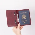BUĞZ Viaggio Hakiki Deri El Yapımı Pasaport Kılıfı – Kart Bölmeli Seyahat Cüzdanı, Pasaport Koruyucu Deri Organizer