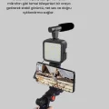 BUĞZ Video Çekim Kiti Tripod LED Işık Harici Mikrofon ve Bluetooth Kumanda Seti - Lisinya