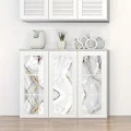 BUĞZ Vinil Beyaz Mermer Desenli Alüminyum Plastik Duvar Sticker (30x30)