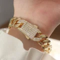 BUĞZ Vip Seri Pirinç Ortası Zirkon Taşlı Gold Renk Gurmet Bileklik - BUĞZ
