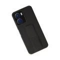 BUĞZ Vivo Y16 Kılıf Mega Standlı Silikon - Siyah