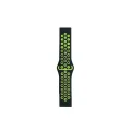 BUĞZ Watch 20mm Spor Delikli Kordon - Siyah-yeşil