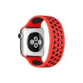 BUĞZ Watch 38mm Ayarlı Delikli Silikon Kordon - Kırmızı-siyah