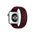 BUĞZ Watch 42mm Ayarlı Delikli Silikon Kordon - Siyah-kırmızı