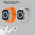 BUĞZ Watch 9 Max Akıllı Saat Seti 2 Kordonlu Kablosuz Kulaklık Hediyeli