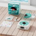 BUĞZ Waves Nostalji Plak Görünümlü Bluetooth Hoparlör 3d Ses Dalgası Retro Müzik Plak Mavi