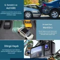 BUĞZ Wi-Fi Bağlantılı Araç İçi Kamera - Üçlü Kamera Desteği, G-Sensör ve Park Modu Özellikli