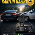 BUĞZ WiFi 1080p 3 Kameralı Araç İçi Kamera LCD Ekranlı Gece Görüşlü G Sensörlü Geniş Açılı