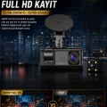 BUĞZ WiFi 1080p 3 Kameralı Araç İçi Kamera LCD Ekranlı Gece Görüşlü G Sensörlü Geniş Açılı