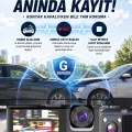 BUĞZ WiFi 1080p 3 Kameralı Araç İçi Kamera LCD Ekranlı Gece Görüşlü G Sensörlü Geniş Açılı