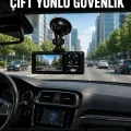 BUĞZ WiFi Çift Kameralı Araç İçi Kayıt Kamerası 1080P Full HD 170° Geniş Açılı Araç Kamerası