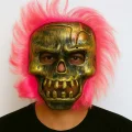 BUĞZ Wild Skull - Bakır Kafatası Pembe Saçlı İskelet Maske