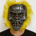 BUĞZ Wild Skull - Metal Kafatası Sarı Saçlı İskelet Maske